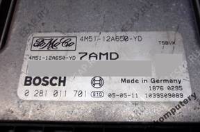 БЛОК УПРАВЛЕНИЯ FORD FOCUS 4m5112a650yd 028101170 7amd