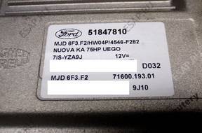 БЛОК УПРАВЛЕНИЯ FORD KA 1.3TDCI 51847810 mjd6f3.f2