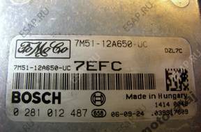 БЛОК УПРАВЛЕНИЯ  FORD MAZDA 0281012487 7M5112A650UC 7EFC