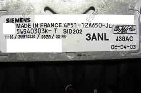 БЛОК УПРАВЛЕНИЯ FORD sid202 5ws40303kt 4m5112a650jl 3anl