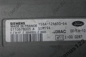 БЛОК УПРАВЛЕНИЯ FORD SIM19A YS6A-12A650-DA S110678005A