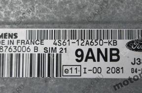 БЛОК УПРАВЛЕНИЯ FORD SIM21 4S6112A650KB S118763006B 9ANB