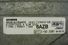 БЛОК УПРАВЛЕНИЯ FORD sim210 s120977003a 4s6112a650eb 6azb