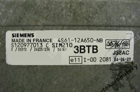 БЛОК УПРАВЛЕНИЯ FORD sim210 s120977013c 4s6112a650nb 3btb