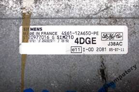 БЛОК УПРАВЛЕНИЯ FORD sim210 s120977016g 4dge 4s6112a650pe