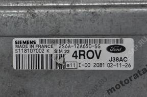 БЛОК УПРАВЛЕНИЯ FORD SIM22 2S6A-12A650-SG S118107002K