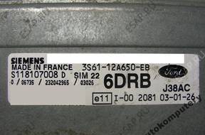 БЛОК УПРАВЛЕНИЯ FORD sim22 s118107008d 3s6112a650eb 6drb