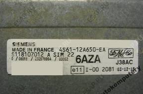 БЛОК УПРАВЛЕНИЯ FORD sim22 s118107012a 4s6112a650ea 6aza