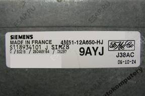 БЛОК УПРАВЛЕНИЯ FORD sim28 s118934101j 4m5112a650hj 9ayj