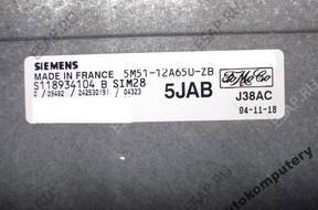 БЛОК УПРАВЛЕНИЯ FORD sim28 s118934104b 5jab 5m5112a650zb