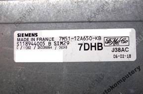 БЛОК УПРАВЛЕНИЯ FORD sim29 s118944005b 7dhb 7m5112a650kb