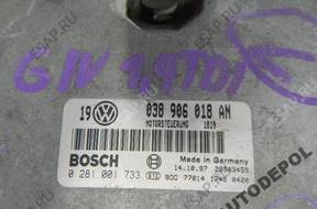 БЛОК УПРАВЛЕНИЯ GOLF IV 1.9 TDI 0281001733 038906018 AN