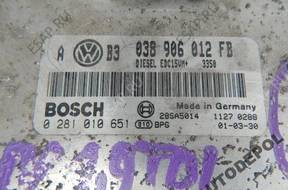 БЛОК УПРАВЛЕНИЯ   GOLF IV 1.9 TDI 0281010651