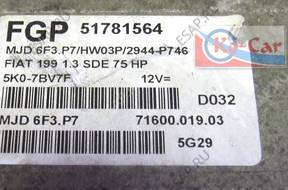 БЛОК УПРАВЛЕНИЯ Grande Punto 1.3 75HP 51781564 MJD6F3.P7
