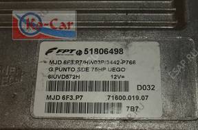 БЛОК УПРАВЛЕНИЯ Grande Punto 1.3 75HP 51806498 MJD6F3.P7
