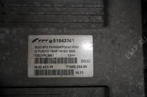 БЛОК УПРАВЛЕНИЯ GRANDE PUNTO 1.3 75HP 51843361 MJD6F3.PI