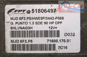 БЛОК УПРАВЛЕНИЯ Grande Punto 1.3 90HP 51806497 MJD6F3.P5