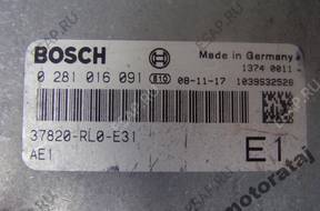 БЛОК УПРАВЛЕНИЯ HONDA 2.2 i-DTEC 0281016091 37820 год,LOE31