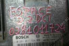 БЛОК УПРАВЛЕНИЯ КАРТА 0281011724 RENAULT ESPACE IV 2,2 DC