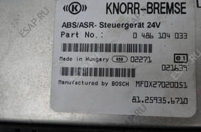 БЛОК УПРАВЛЕНИЯ KNORR BREMSE ABS/ASR 0486104033 MAN