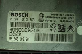 БЛОК УПРАВЛЕНИЯ КОМПЛЕКТ Berlingo III 1.6hdi  0281013871