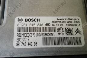 БЛОК УПРАВЛЕНИЯ КОМПЛЕКТ CITROEN C3 2011 1.6 HDI 0281015848