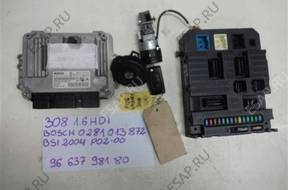 БЛОК УПРАВЛЕНИЯ КОМПЛЕКТ PEUGEOT 308 1.6 HDI 0281013872