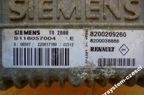 БЛОК УПРАВЛЕНИЯ КПП S118057004E 8200209260 SCENIC I