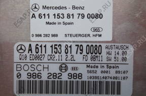 БЛОК УПРАВЛЕНИЯ MERCEDES 2.2CDI A6111538179 0986282988