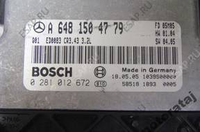 БЛОК УПРАВЛЕНИЯ MERCEDES 3.2CDI 0281012672 A6481504779