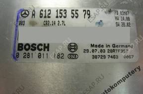 БЛОК УПРАВЛЕНИЯ MERCEDES a6121535579 0281011182 БЕЗ КОДА