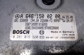 БЛОК УПРАВЛЕНИЯ MERCEDES a6461500200 0281015920 БЕЗ КОДА