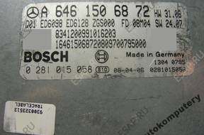 БЛОК УПРАВЛЕНИЯ MERCEDES a6461506872 0281015058 БЕЗ КОДА