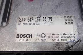 БЛОК УПРАВЛЕНИЯ MERCEDES a6471500079 0281011937 БЕЗ КОДА