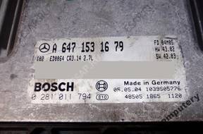 БЛОК УПРАВЛЕНИЯ MERCEDES a6471531679 0281011794 БЕЗ КОДА