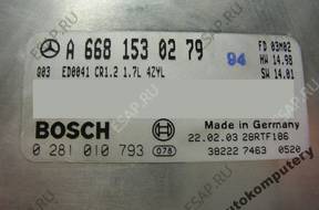 БЛОК УПРАВЛЕНИЯ MERCEDES a6681530279 0281010793 БЕЗ КОДА