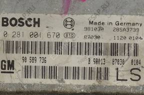 БЛОК УПРАВЛЕНИЯ   МОДУЛЬ OPEL ASTRA 1.7 0281001670