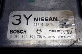 БЛОК УПРАВЛЕНИЯ NISSAN QASHQAI 2.0D 23710jd78d 0281014361