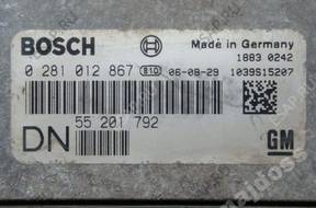 БЛОК УПРАВЛЕНИЯ OPEL ASTRA 1.9CDTI 0281012867 DN 55201792
