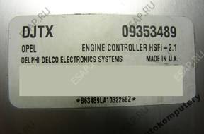 БЛОК УПРАВЛЕНИЯ OPEL ASTRA II 1.6 09353489 djtx БЕЗ КОДА