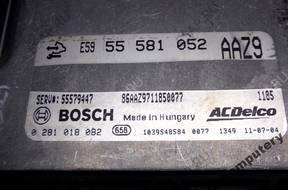 БЛОК УПРАВЛЕНИЯ OPEL ASTRA IV 55581052 0281018082 +PIN