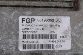 БЛОК УПРАВЛЕНИЯ OPEL CORSA FGP 55196352 ZJ, MJD 6J0CA
