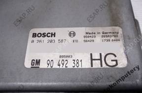 БЛОК УПРАВЛЕНИЯ OPEL OMEGA B 2.0 90492381 0261203587