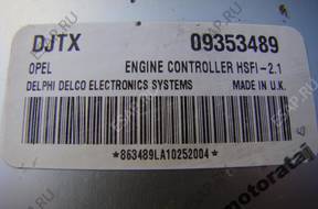 БЛОК УПРАВЛЕНИЯ OPEL Z16XE 09353489 DJTX HSFI-2.1 DELPHI
