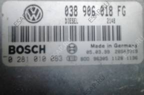 БЛОК УПРАВЛЕНИЯ Passat B5 1.9TDI 038906018FG 0281010063