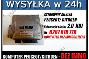 БЛОК УПРАВЛЕНИЯ PEUGEOT 2,0HDI 0281010779 БЕЗ ИММОБИЛАЙЗЕРА
