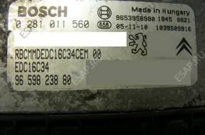 БЛОК УПРАВЛЕНИЯ PEUGEOT 206 1.6HDI 0281011560 +KOD