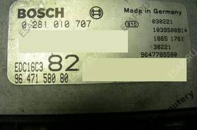 БЛОК УПРАВЛЕНИЯ PEUGEOT 206 9647158080 0281010707 +KOD