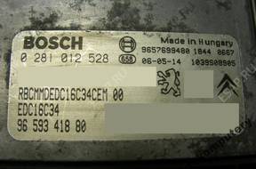 БЛОК УПРАВЛЕНИЯ PEUGEOT 206 9659341880 0281012528 +KOD