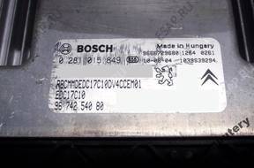 БЛОК УПРАВЛЕНИЯ PEUGEOT 207 1.4HDI 9674254080 0281015849
